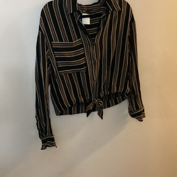 ZARA BLACK & BROWN BLOUSE - Picture 7 of 8